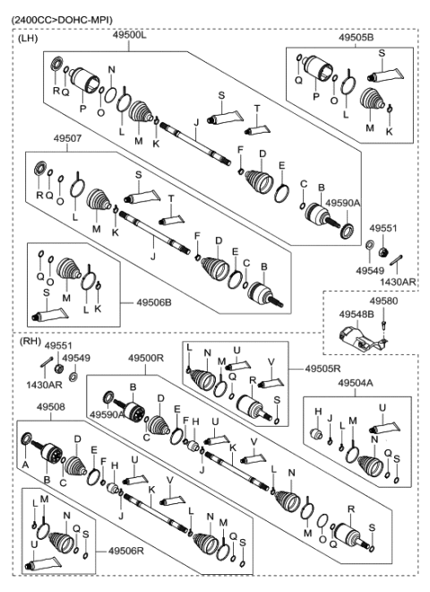 2007 Hyundai Sonata Old Body Style Drive Shaft Diagram 1