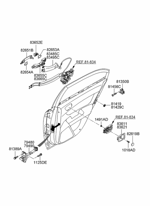2007 Hyundai Sonata Old Body Style Rear Door Locking Diagram