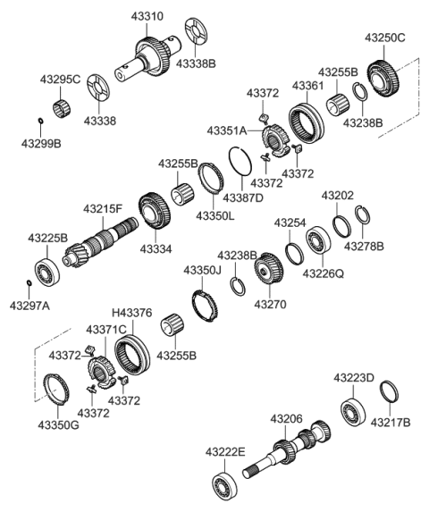 2007 Hyundai Sonata Shaft-Output,1ST Diagram for 43215-24310