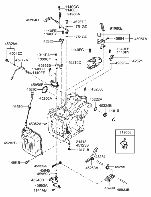 2007 Hyundai Sonata Old Body Style Auto Transmission Case Diagram 4