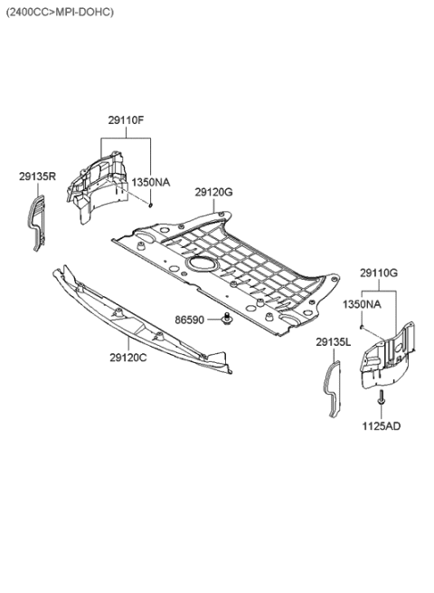 2007 Hyundai Sonata Cover Assembly-Engine Under Diagram for 29120-3K200