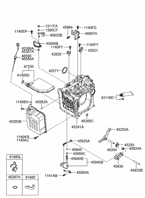 2007 Hyundai Sonata Old Body Style Auto Transmission Case Diagram 2