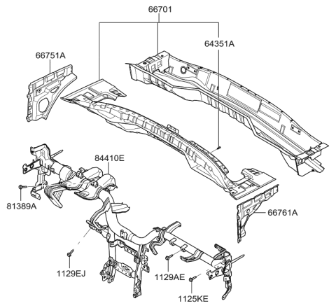 2007 Hyundai Sonata Old Body Style Cowl Panel Diagram