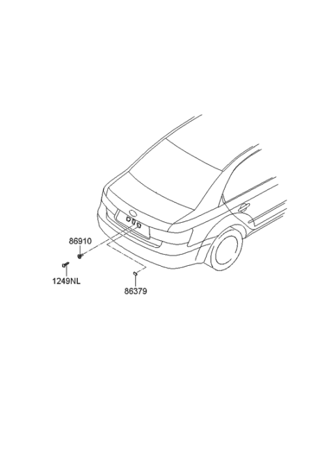 2007 Hyundai Sonata Old Body Style Back Panel Garnish Diagram