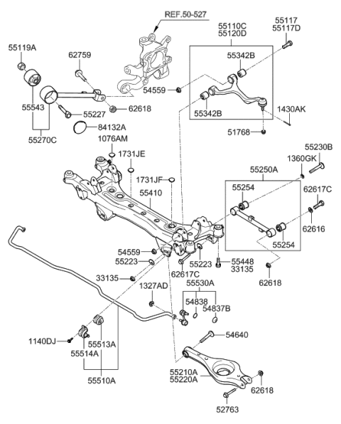 2007 Hyundai Sonata Arm Assembly-Rear Trailing Arm Diagram for 55270-3K700