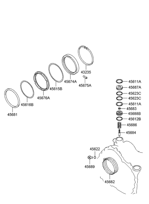 2007 Hyundai Sonata Old Body Style Transaxle Brake-Auto Diagram 3