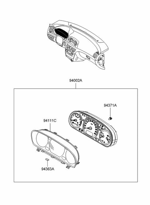 2007 Hyundai Sonata Old Body Style Instrument Cluster Diagram