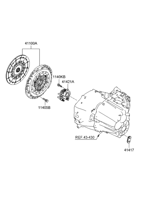 2007 Hyundai Sonata Old Body Style Clutch & Release Fork Diagram