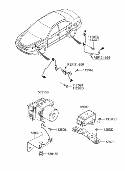 2007 Hyundai Sonata Old Body Style Hydraulic Module Diagram