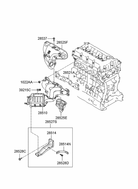 2007 Hyundai Sonata Old Body Style Exhaust Manifold Diagram 1