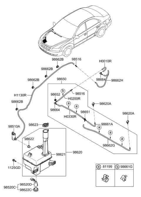 2007 Hyundai Sonata Old Body Style Windshield Washer Diagram
