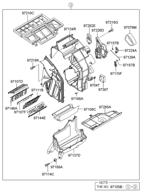 2007 Hyundai Sonata Old Body Style Heater System-Heater & Blower Diagram 2