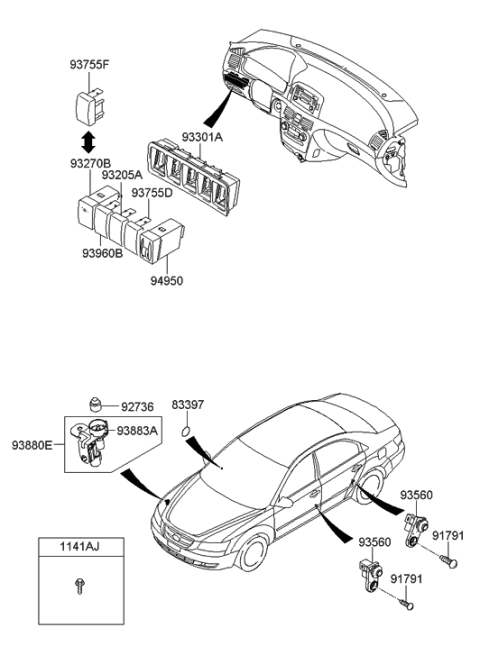 2007 Hyundai Sonata Old Body Style Switch Diagram