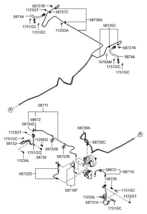 2007 Hyundai Sonata Old Body Style Brake Fluid Line Diagram