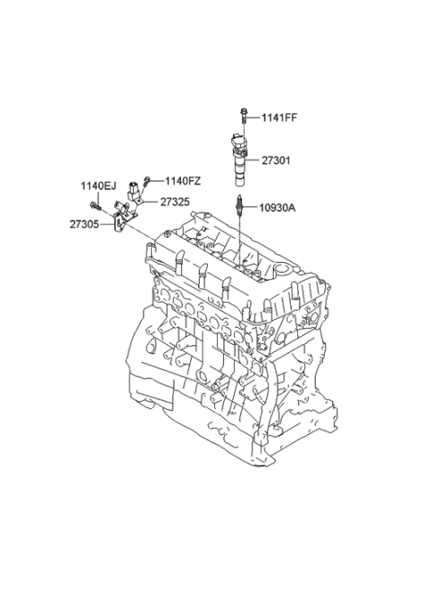 2007 Hyundai Sonata Spark Plug & Cable Diagram 1