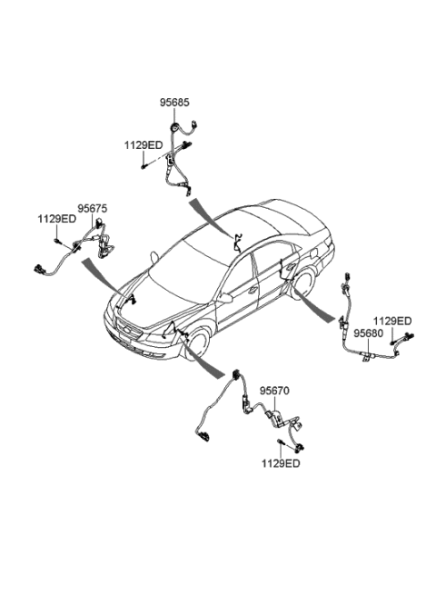 2007 Hyundai Sonata Old Body Style ABS Sensor Diagram