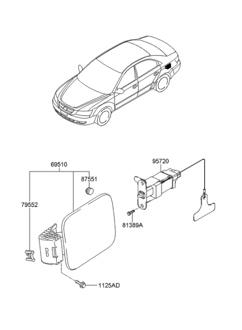 2007 Hyundai Sonata Fuel Filler Door Diagram