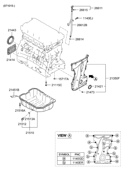 2007 Hyundai Sonata Old Body Style Belt Cover & Oil Pan Diagram 2
