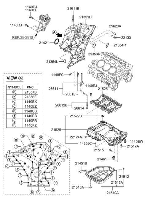 2007 Hyundai Sonata Old Body Style Belt Cover & Oil Pan Diagram 3