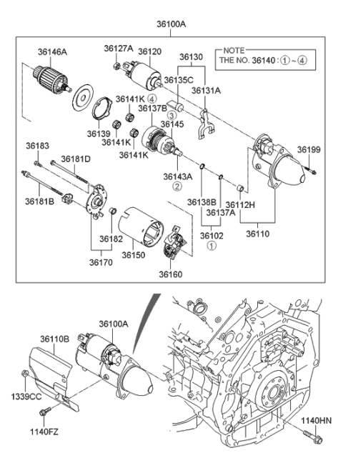 2007 Hyundai Sonata Old Body Style Starter Diagram 2
