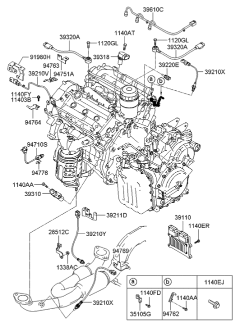 2007 Hyundai Sonata Old Body Style Electronic Control Diagram 2
