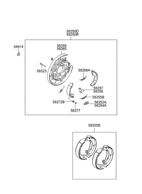 2007 Hyundai Sonata Old Body Style Rear Wheel Brake Diagram 2
