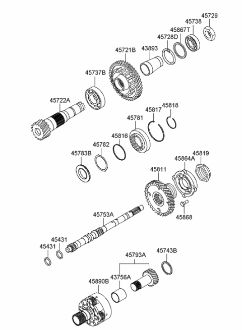 2007 Hyundai Sonata Old Body Style Transaxle Gear - Auto Diagram 1