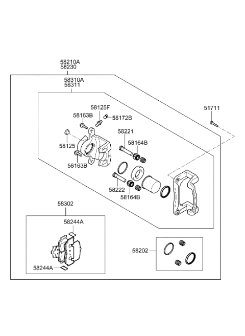 2007 Hyundai Sonata Old Body Style Rear Wheel Brake Diagram 1