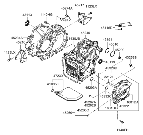 2007 Hyundai Sonata Old Body Style Auto Transmission Case Diagram 3