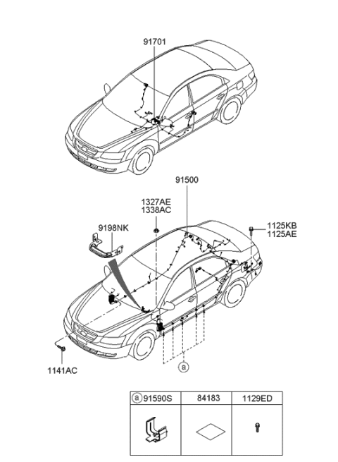 2014 Hyundai Genesis Wiring Assembly-Floor Diagram for 91300-0A462