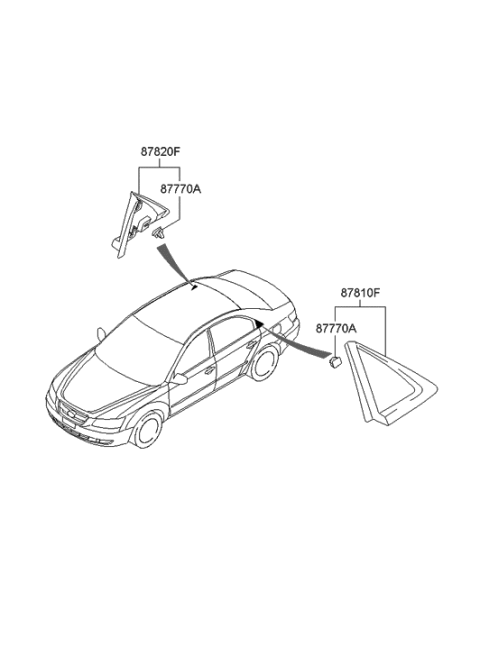 2007 Hyundai Sonata Old Body Style Quarter Window Diagram