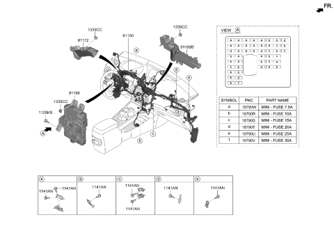 2022 Hyundai Kona Electric Junction Box Assembly-I/PNL Diagram for 91953-K4700