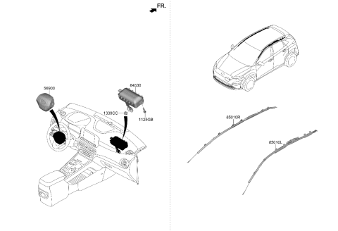 2023 Hyundai Kona Electric Air Bag Assembly-Passenger Diagram for 80310-K4500