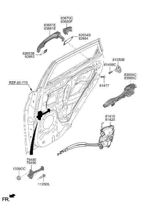 2022 Hyundai Kona Electric Rear Door Locking Diagram