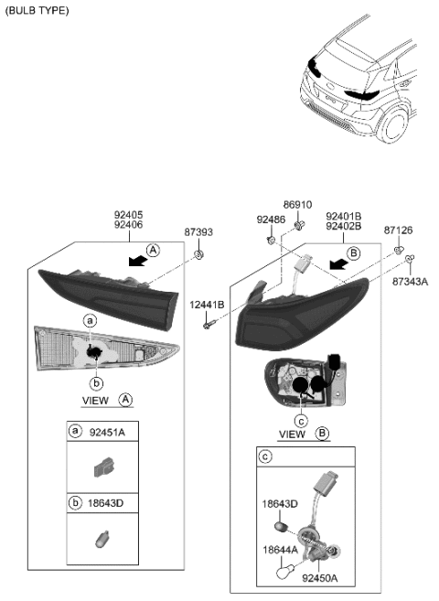 2022 Hyundai Kona Electric Rear Combination Lamp Diagram 1