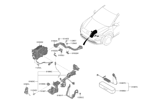 1993 Hyundai Elantra ACTUATOR-Inlet Locking Combo(5 Diagram for 91667-K4110