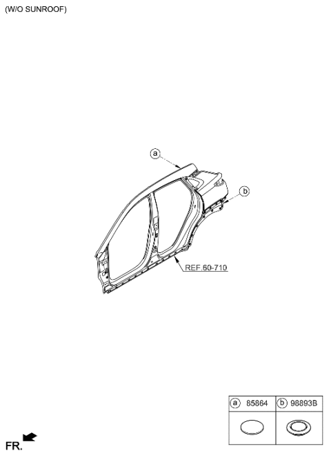 2022 Hyundai Kona Electric Sunroof Diagram 2