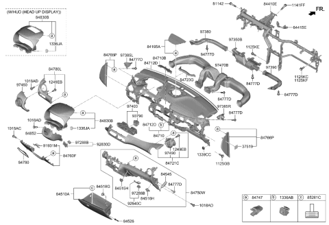 2023 Hyundai Kona Electric Panel Assembly-C/PAD UPR Pass Side Diagram for 84760-J9AA0-SPS