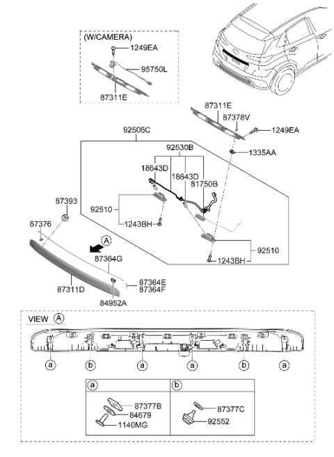 2023 Hyundai Kona Electric Back Panel Moulding Diagram