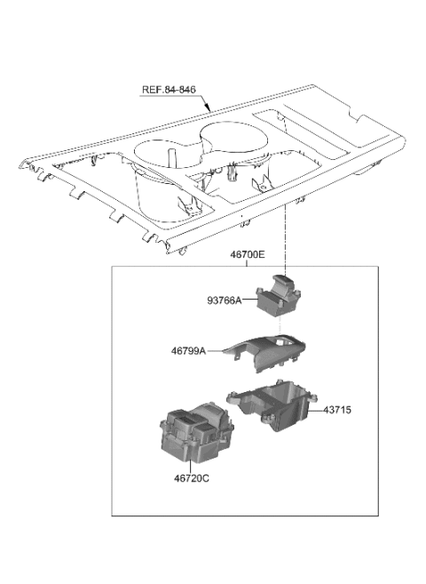 2023 Hyundai Kona Electric Shift Lever Control (ATM) Diagram