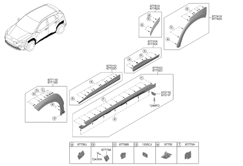 2023 Hyundai Kona Electric GARNISH ASSY-RR DR SIDE LH Diagram for 87731-J9NA0-A2B