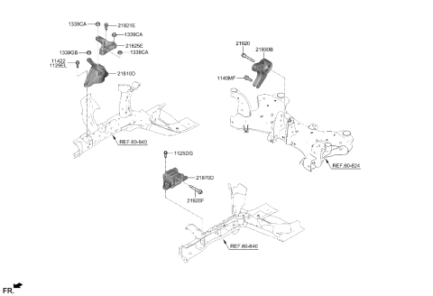 2022 Hyundai Kona Electric Bracket-Motor MTG Support Diagram for 21825-K4000