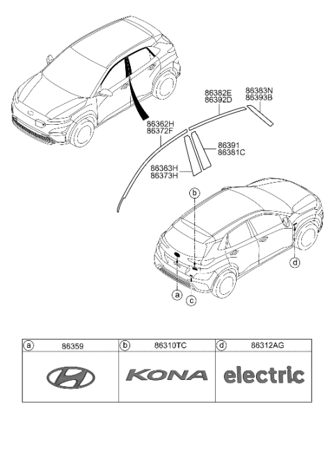 2022 Hyundai Kona Electric Emblem Diagram