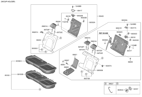 2023 Hyundai Kona Electric Covering Assembly-RR Seat Cushion Diagram for 89160-K4000-PUM