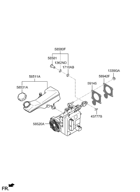 2022 Hyundai Kona Electric Unit Assembly- Integrated Electric Diagram for 58520-K4010