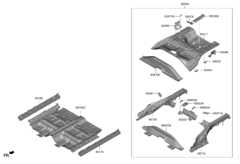 2023 Hyundai Kona Electric Floor Panel Diagram