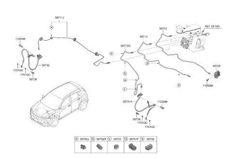 1993 Hyundai Elantra Hose-Brake Front,RH Diagram for 58732-K4000