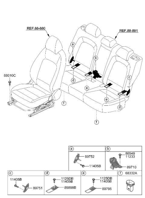2023 Hyundai Kona Electric Bracket Assembly-Rear Seat Lower Side Diagram for 89751-J9000