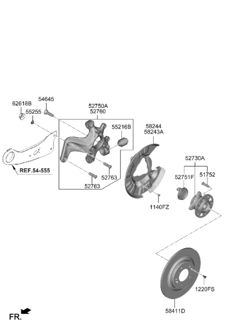 2022 Hyundai Kona Electric Rear Axle Diagram