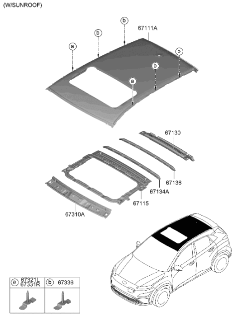 2022 Hyundai Kona Electric Roof Panel Diagram 2